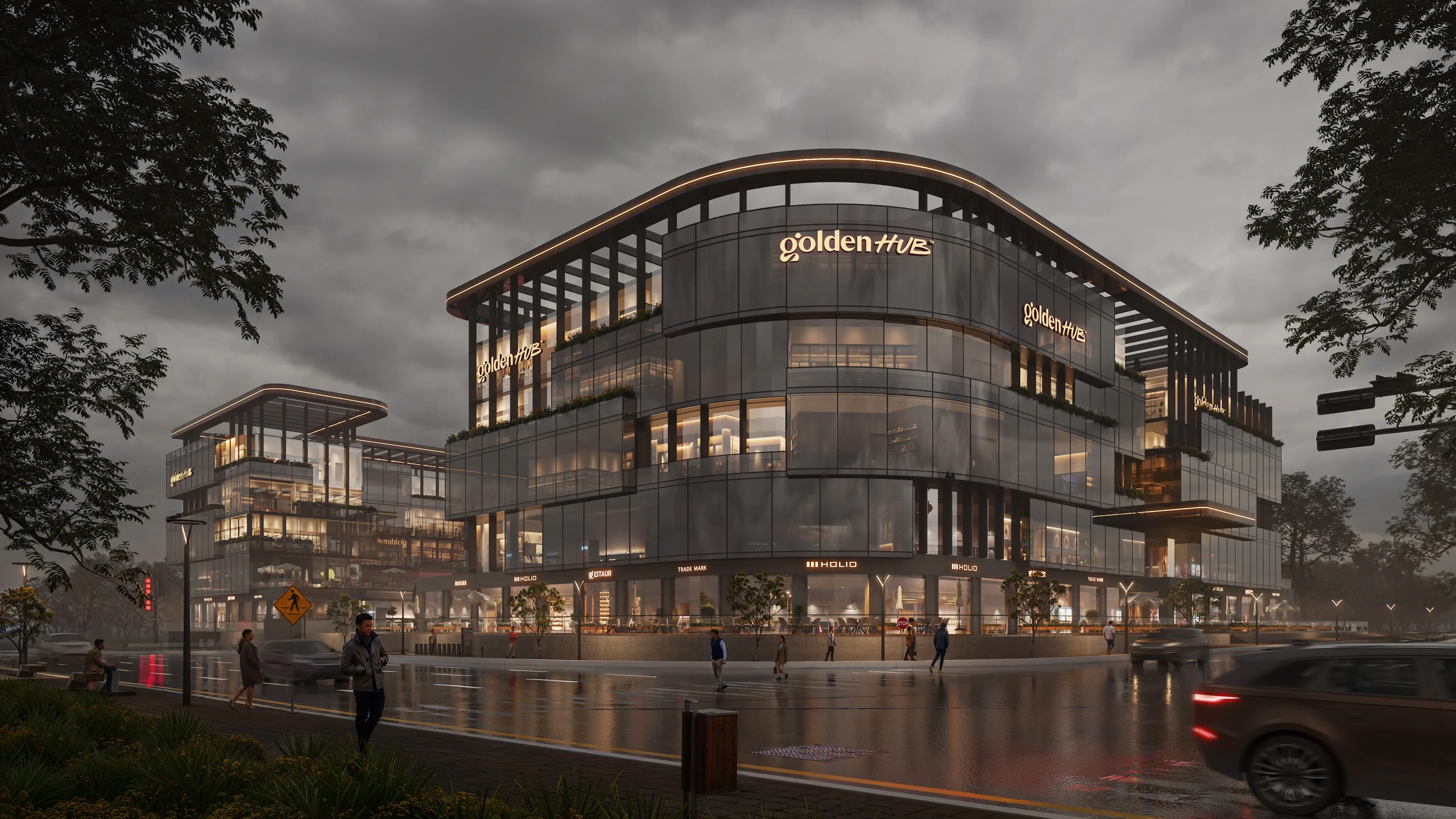 Golden Hub architectural visualization